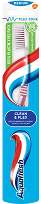 Aquafresh Clean Control Tandenborstel Medium. 100% plasticvrije verpakking 1ST