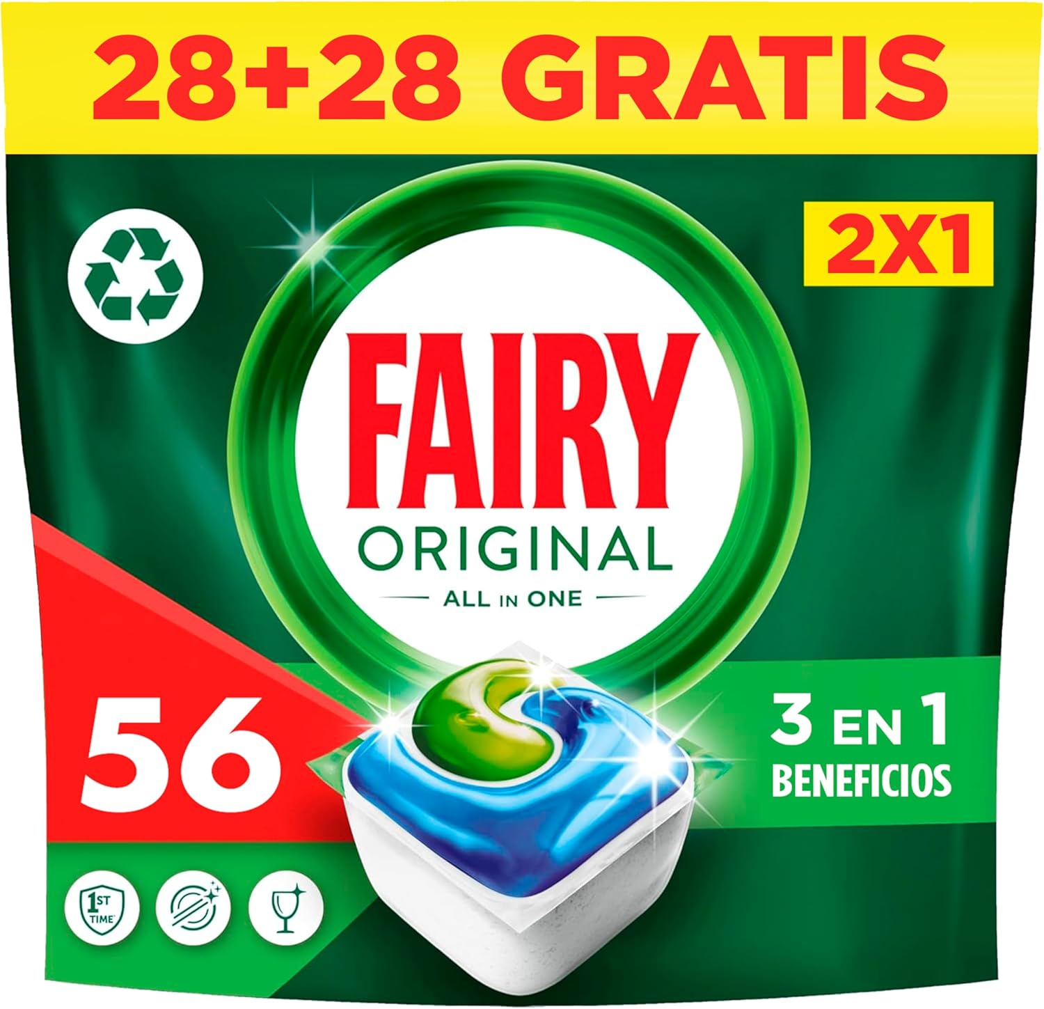 Fairy All In 1 Original Dishwasher Capsules - 56 Capsules