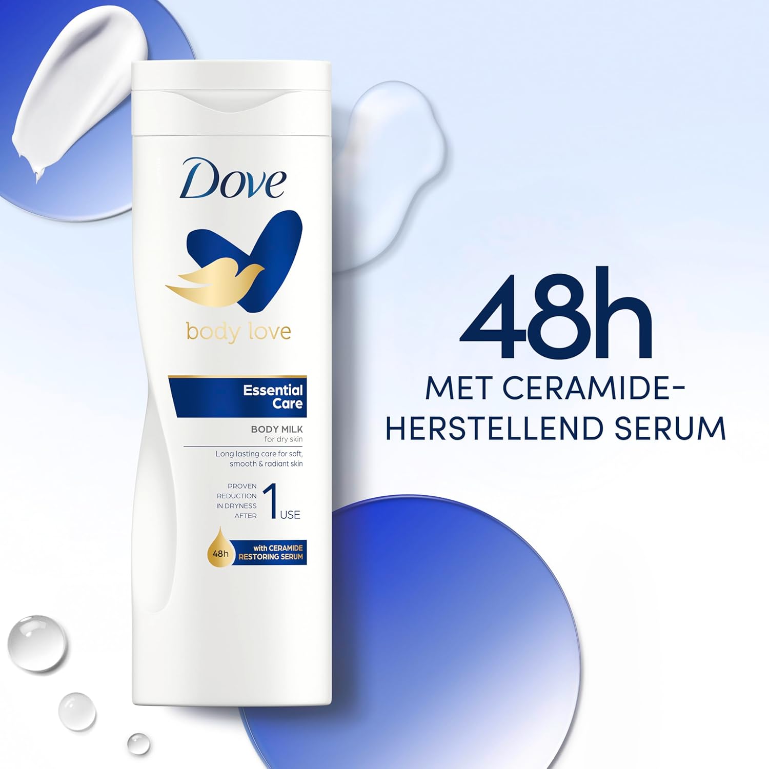 Dove Body Milk 400 ml.	Essential Care (Droge Huid)