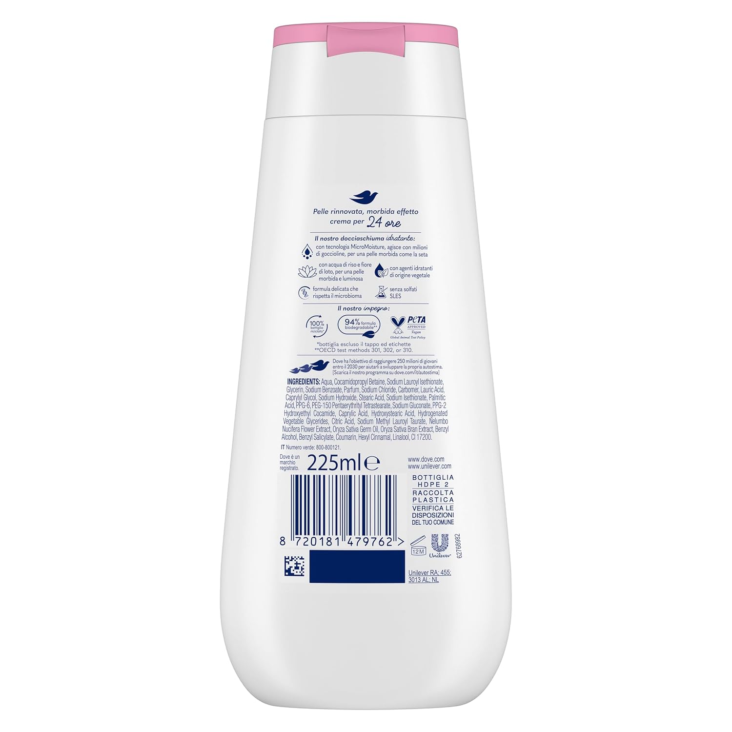 Dove Dove Advanced Care Illuminating Shower Gel With Rice Water And Lotus Flower 225 Ml