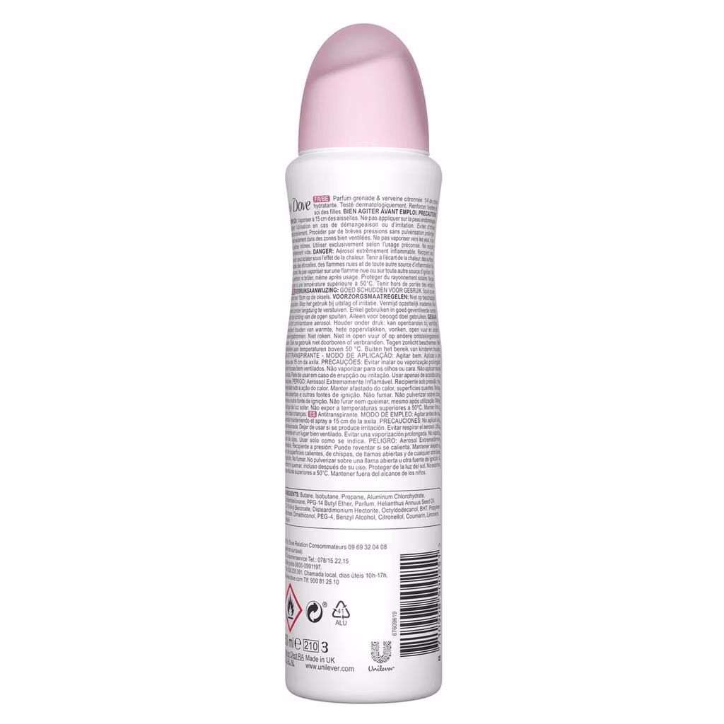 Dove Deospray 150 ml.	Go Fresh Granaatappel