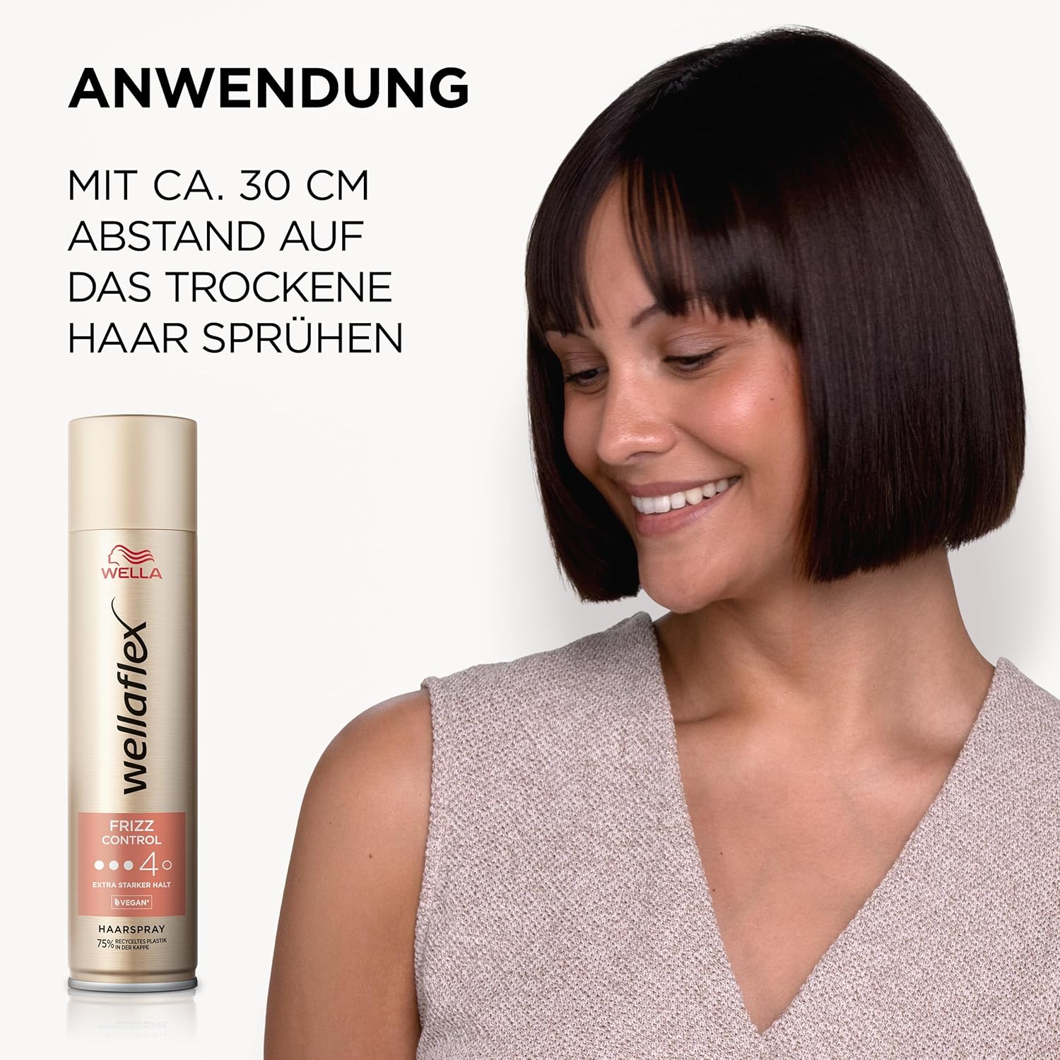 Wellaflex Frizz Control Hairspray Anti-Frizz Spray with 48h Extra Strong Hold