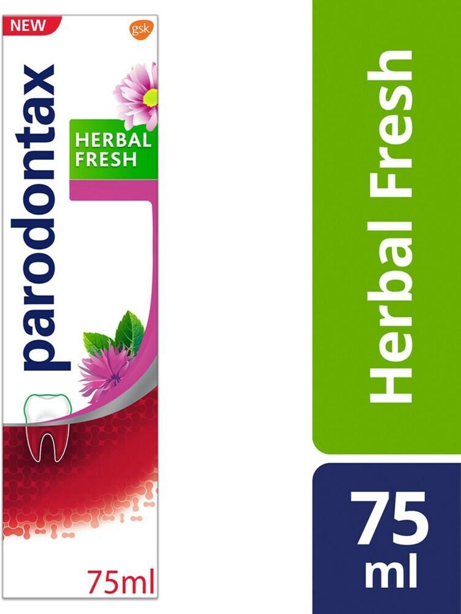 Parodontax Tandpasta 75ml.	Herbal Fresh
