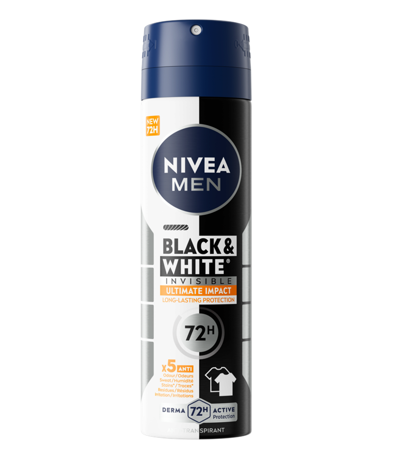 NIVEA MEN Deospray 150 ml – Invisible Black & White Ultimate Impact