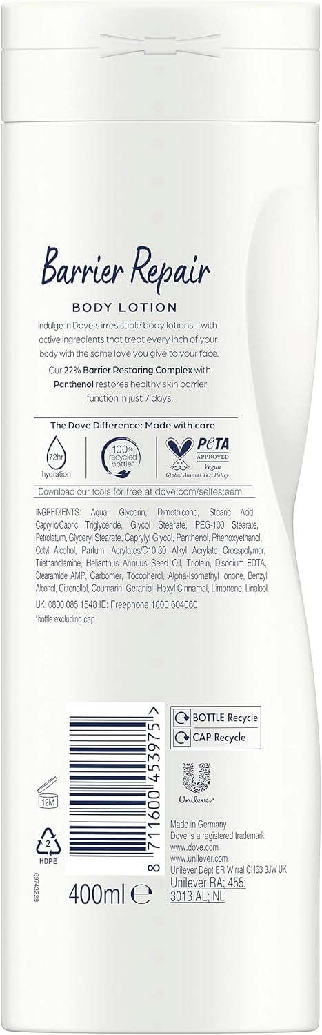Dove Body Lotion 400 ml.	Intense Care (Zeer Droge Huid)