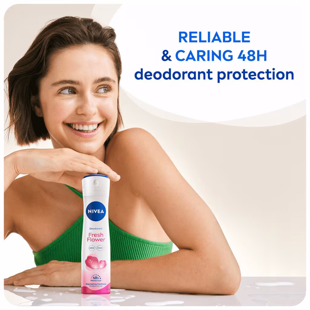 Nivea Deospray 150 ml.	Fresh Flower 0%