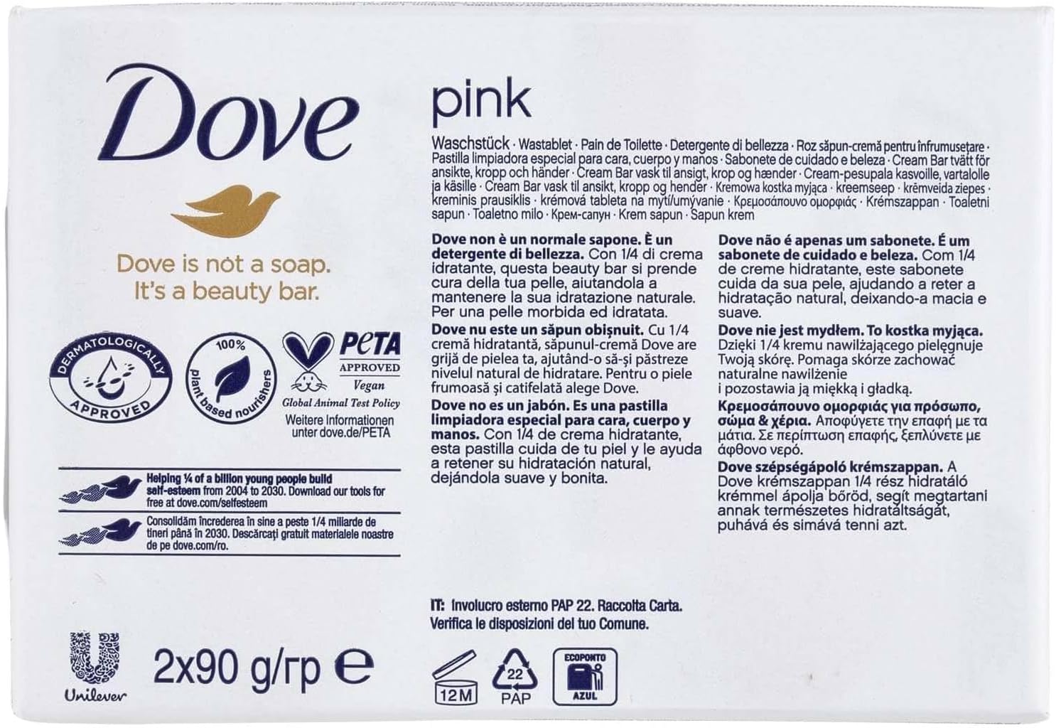 Dove Cream Bar Pink 2 Pack 2x90g