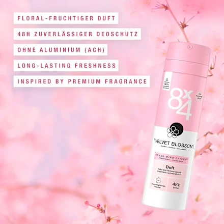 8x4 Deospray 150 ml.	Velvet Blossom