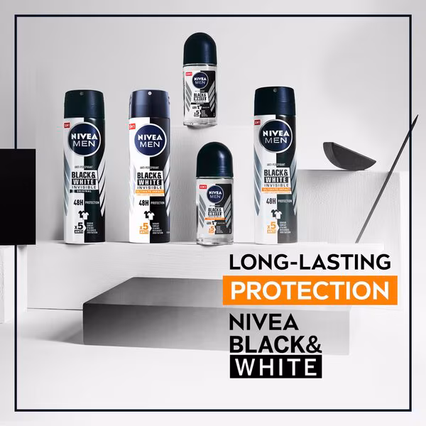 NIVEA MEN Deospray 150 ml – Invisible Black & White Ultimate Impact