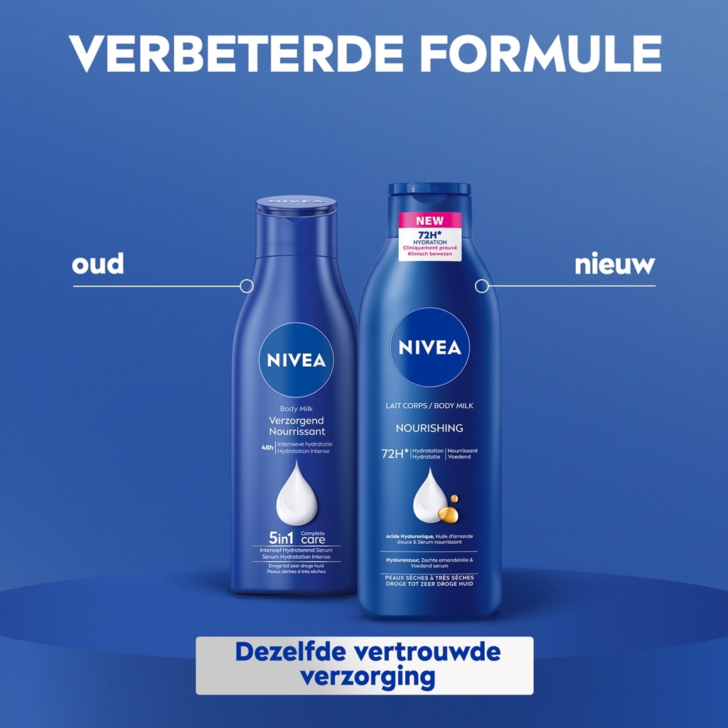 Nivea Bodymilk 400 ml.	Verzorgend (Droge Huid)