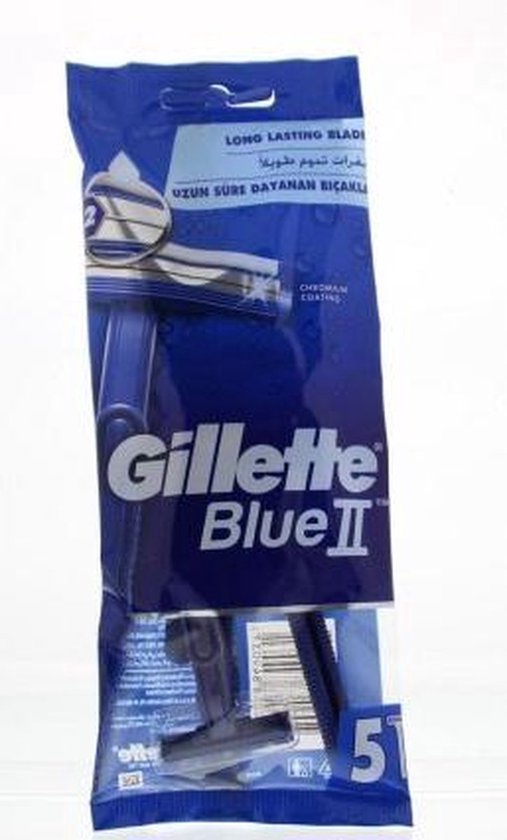 Gillette Blue II Wegwerpscheermesjes – 5-Pack Heren (Zakje)