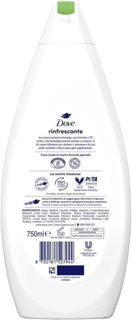 Dove Verfrissende Douchecrème – 750 ml