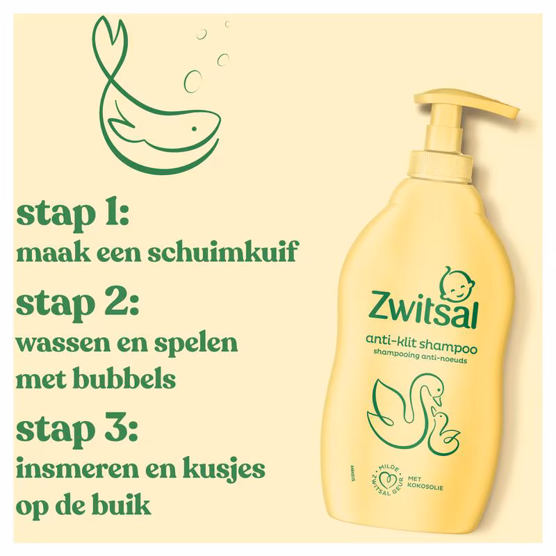 Zwitsal Shampoo 400 ml. + Pomp	Anti-Klit Shampoo