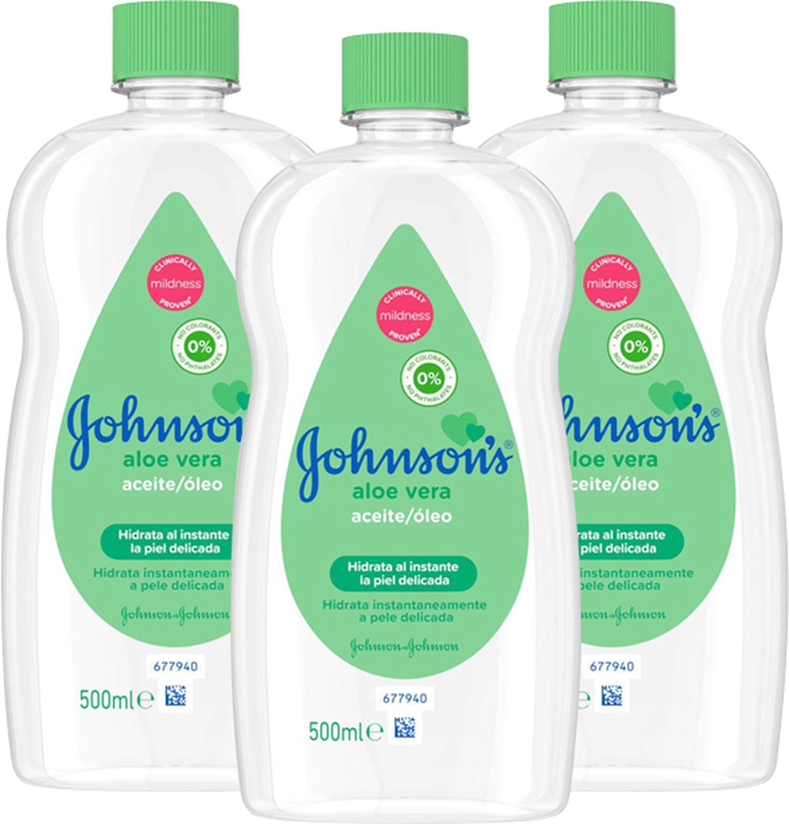 Johnson's Baby Olie 500 ml.	Groen (Aloe Vera)