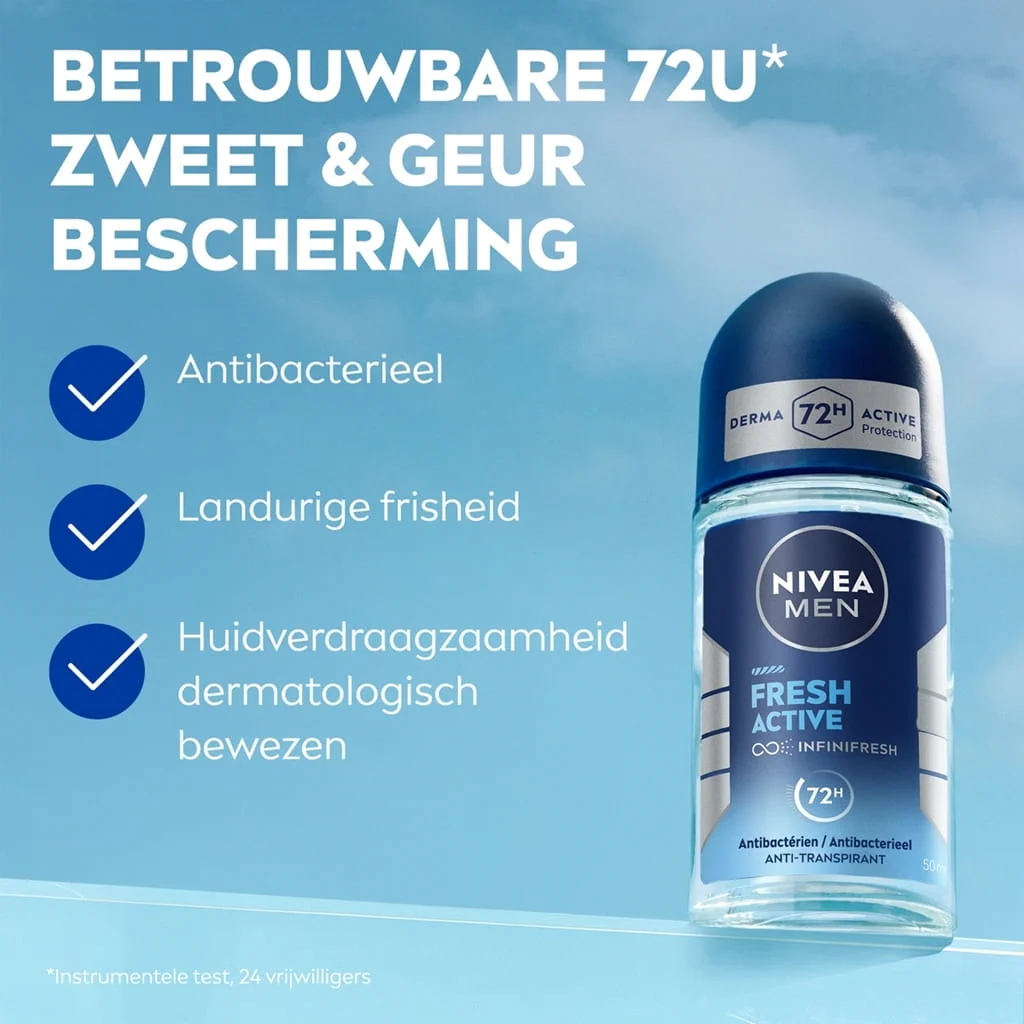 NIVEA Roll-On 50 ml For Men – Fresh Active