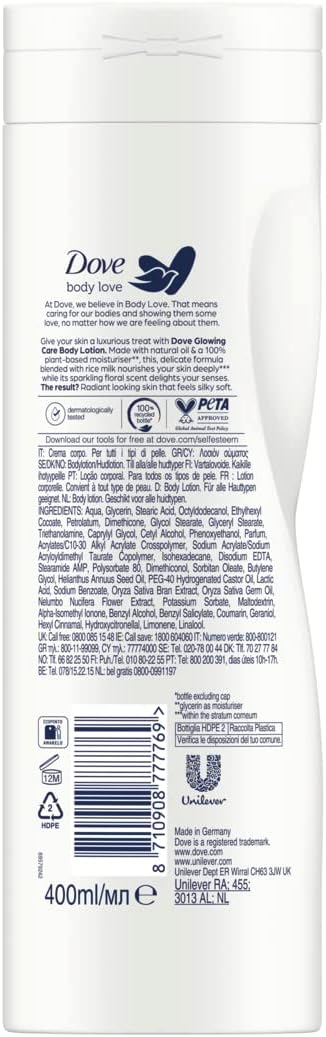 Dove Body Lotion Glowing (Radiant) Ritual Lotus Flower - voor alle huidtypes