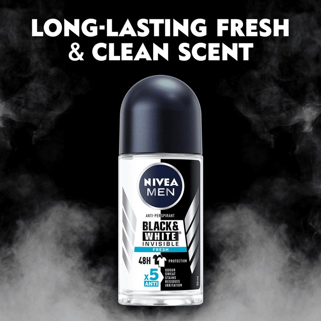Nivea Roll-On 50 ml. For Men	Black & White Invisible Fresh