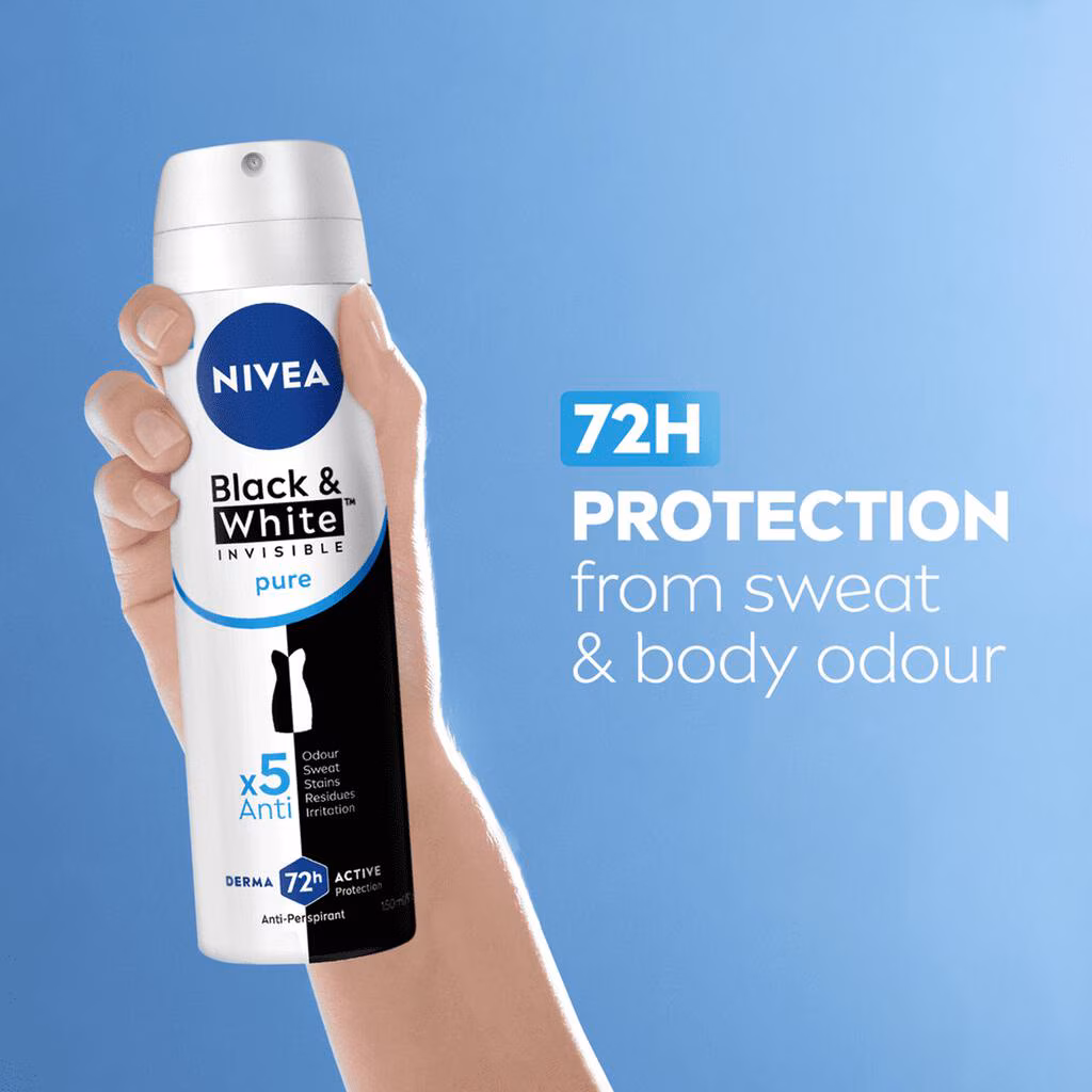 Nivea Deospray 200 ml.	Invisible Black&White Pure
