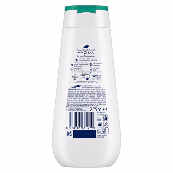 Dove Advanced Care Shower Foam Fresh Hydration Aloe Birch Sap 225 Ml