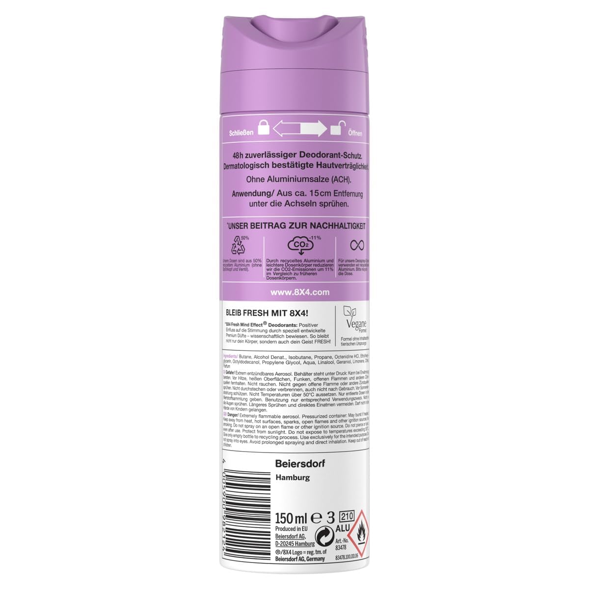 8x4 Deospray 150 ml.	Vibrant Flower