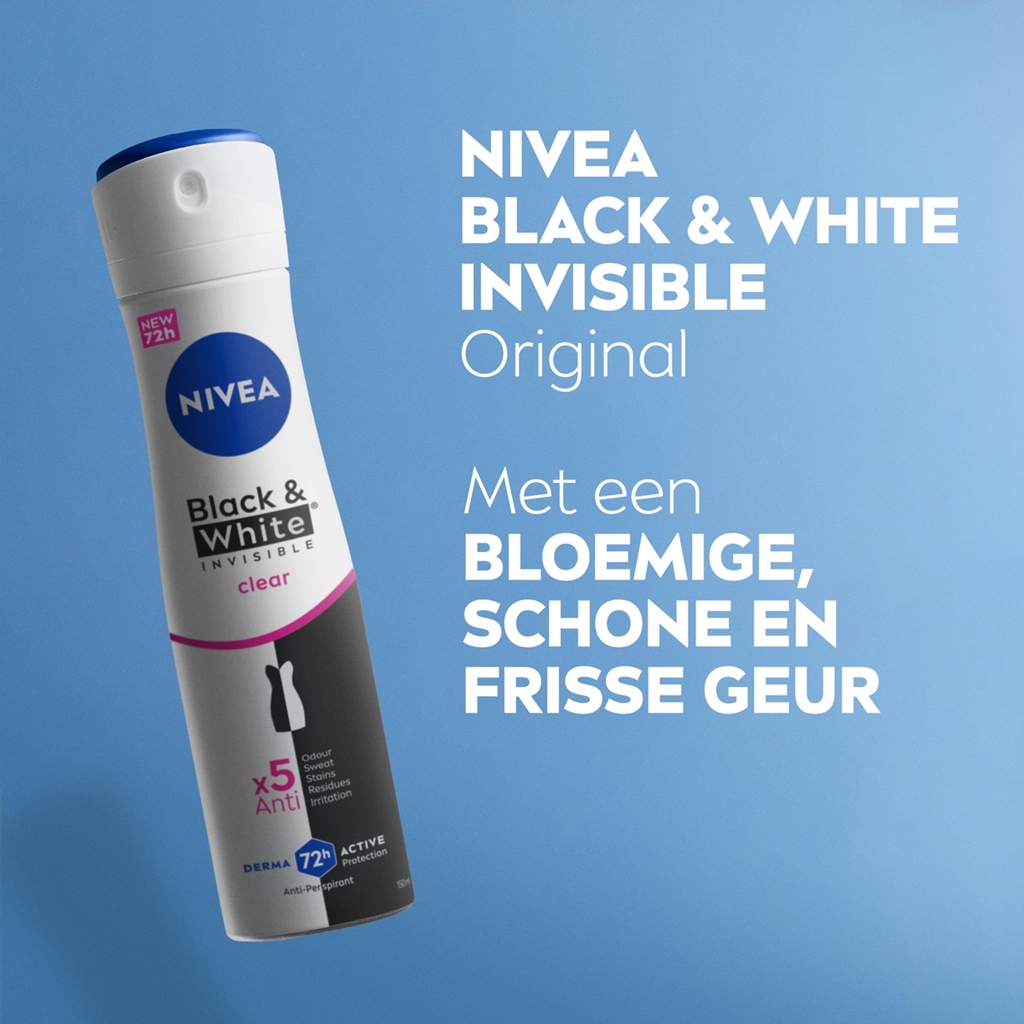 Nivea Deospray 150 ml.	Invisible Black&White Original
