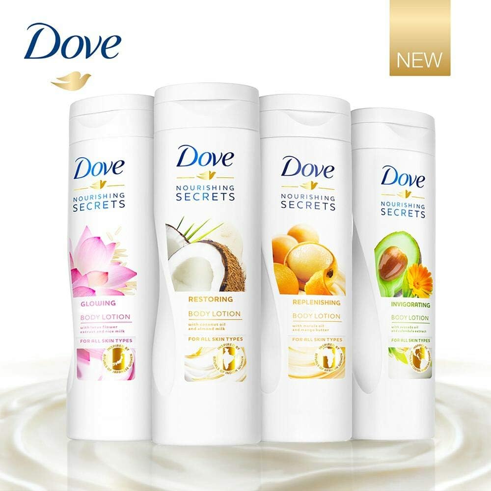 Dove Body Lotion 400 ml.	Invigorating Care (Alle huidtypen)