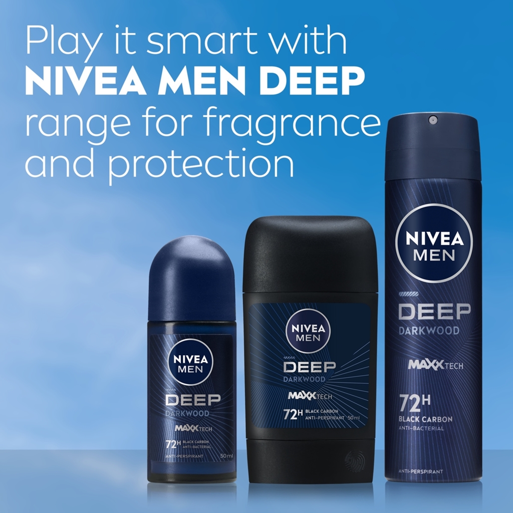 Nivea Deospray 150 ml. MEN	Deep Darkwood Black Carbon