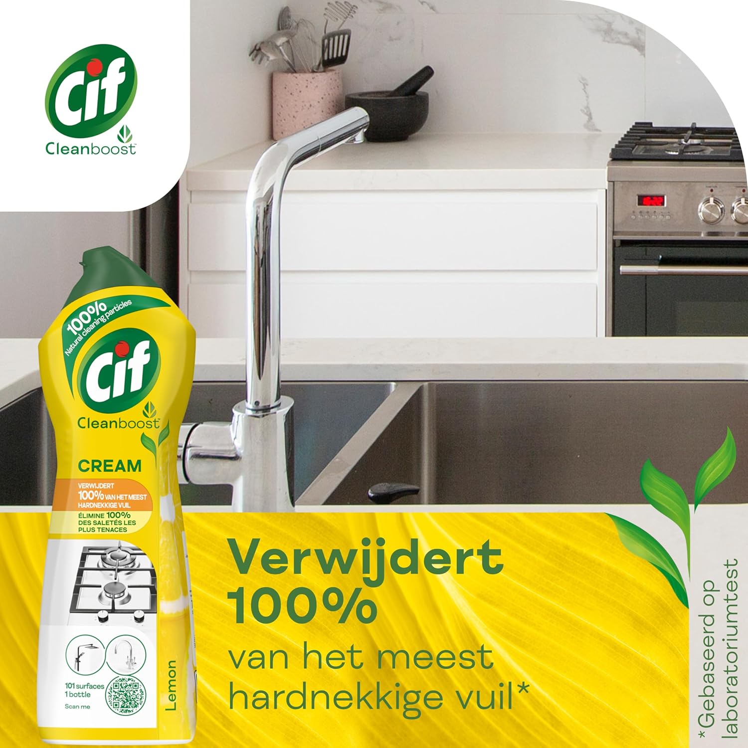 Cif Crème Citroen met Microkristallen – Reinigingscrème 750 ml