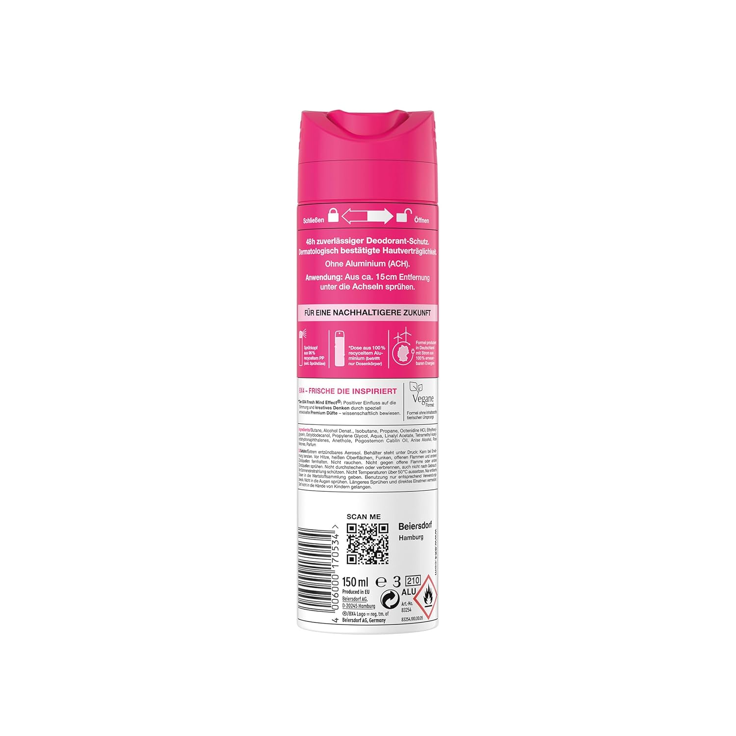 8x4 Deospray 150 ml.	Frozen Berry