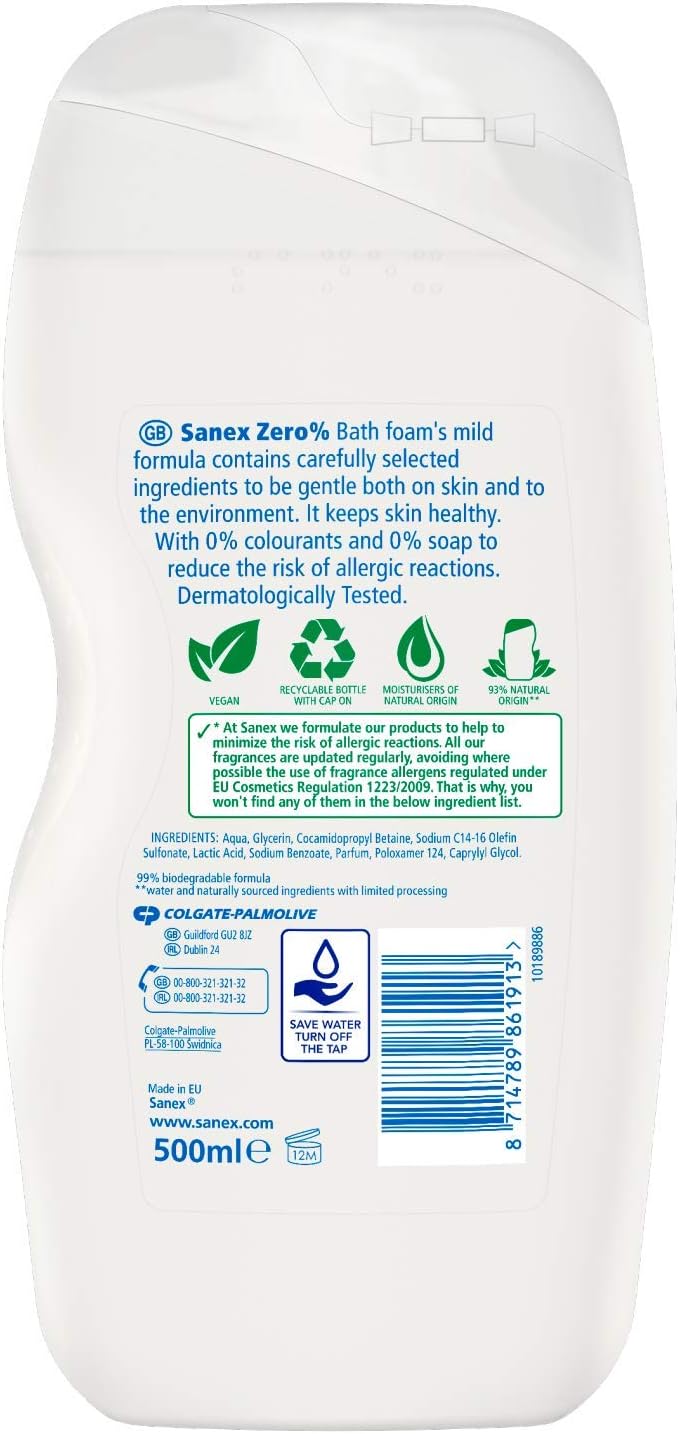 Sanex Shower 400ml.	Zero % Alle Huidtypen