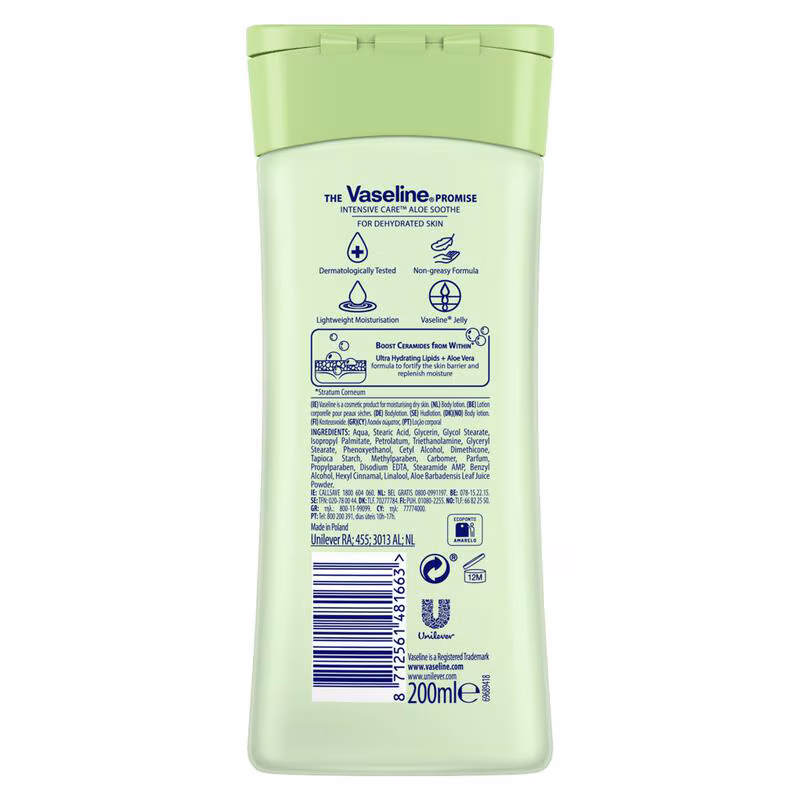 Vaseline Lotion 200 ml.	Aloe Soothe