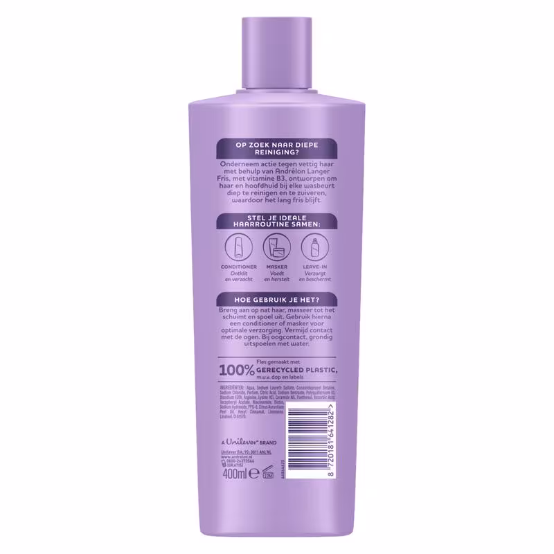 Andrelon Shampoo 400 ml.(Nieuw)	Langer Fris