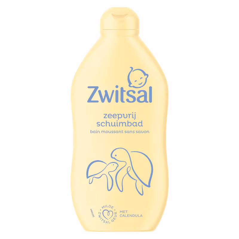 Zwitsal Schuimbad 400 ml.	Zeepvrij voor de gevoelige babyhuid