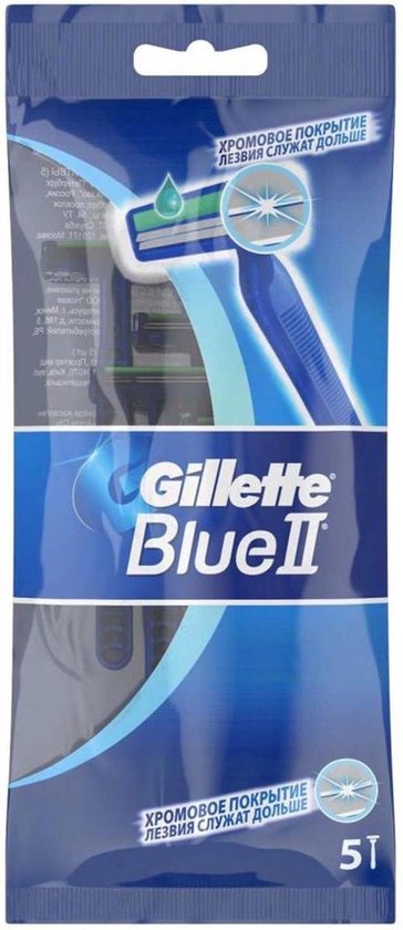 Gillette Blue II Wegwerpscheermesjes – 5-Pack Heren (Zakje)
