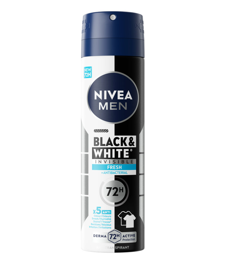 Nivea Deospray 150 ml. MEN	Invisible Black & White Fresh 72h