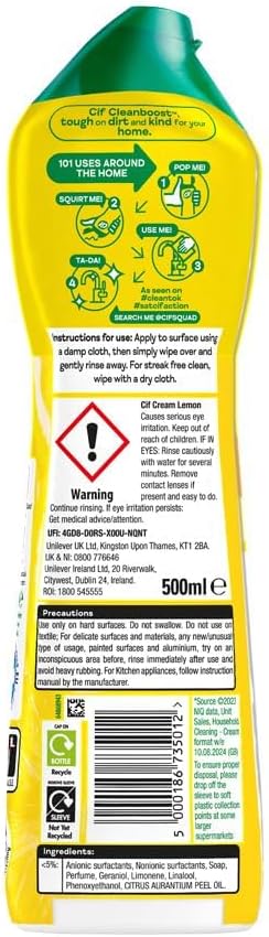 CIF Cream 500 ml.	Lemon