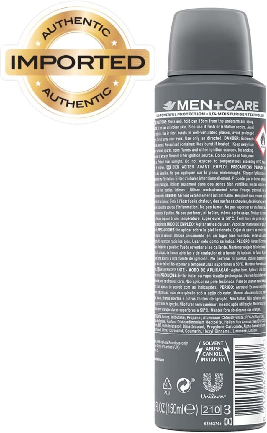 Dove Deospray 150 ml. Men+Care	Clean Comfort