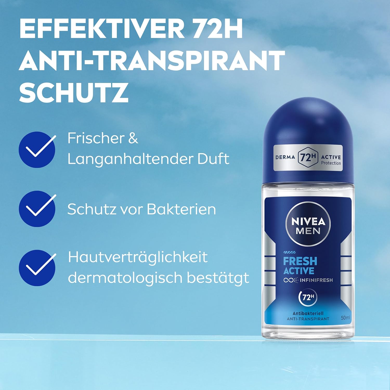 Nivea Roll-On 50 ml. For Men	Fresh Active