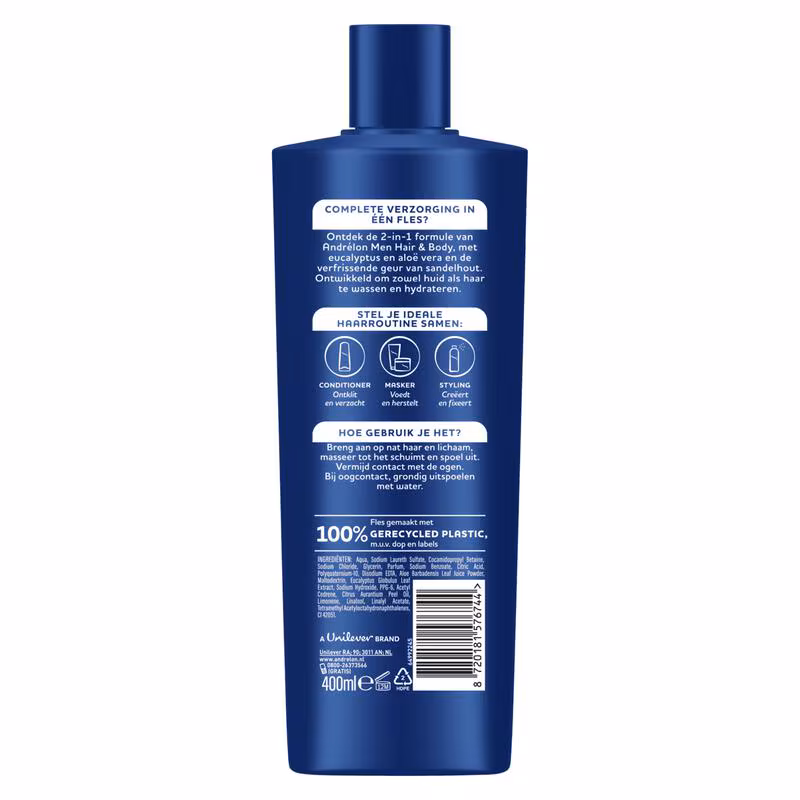 Andrelon Shampoo 400 ml.(Nieuw)	Men Hair & Body