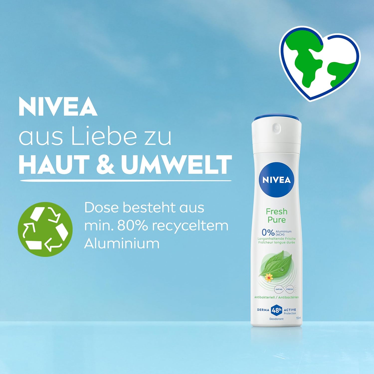 Nivea Deospray 150 ml.	Fresh Pure 0%
