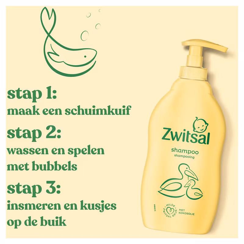 Zwitsal Shampoo 400 ml. + Pomp	met kokosolie