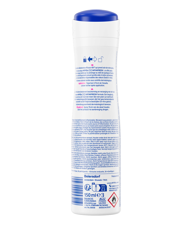 Nivea Deospray 150 ml.	Fresh Flower 0%