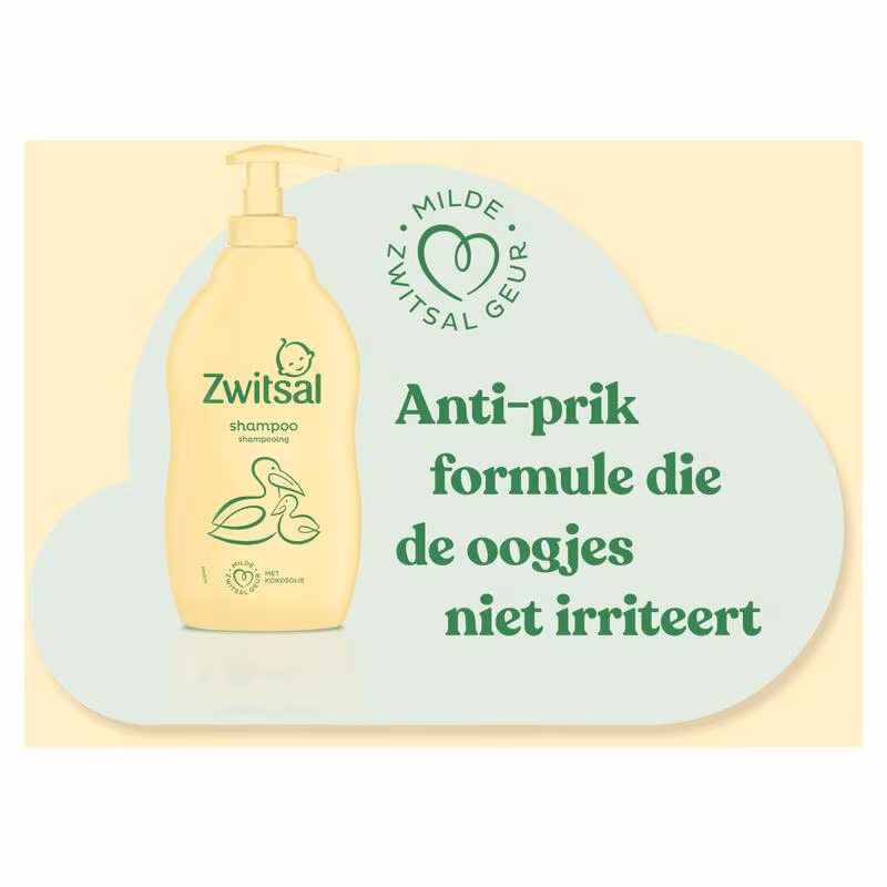 Zwitsal Shampoo 400 ml. + Pomp	met kokosolie