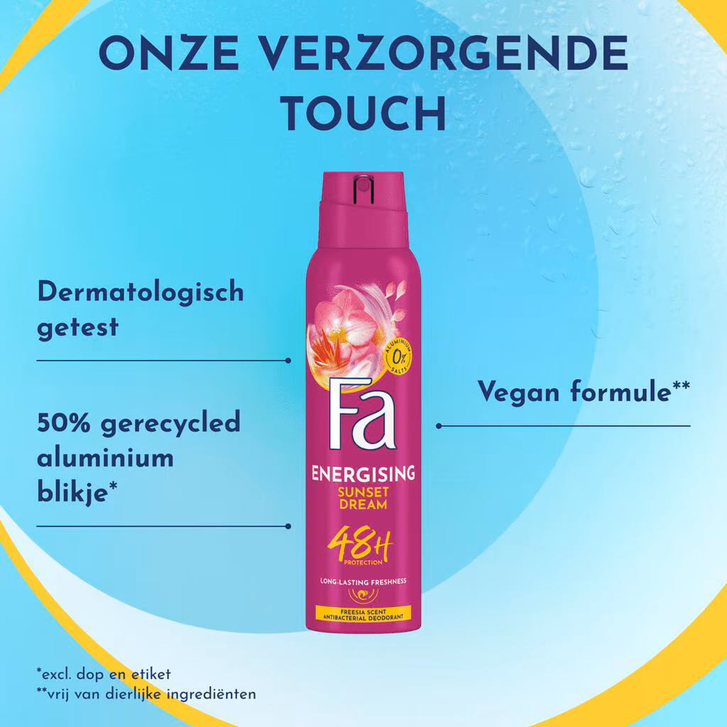 FA Deospray 150 ml.	Energising Sunset Dream