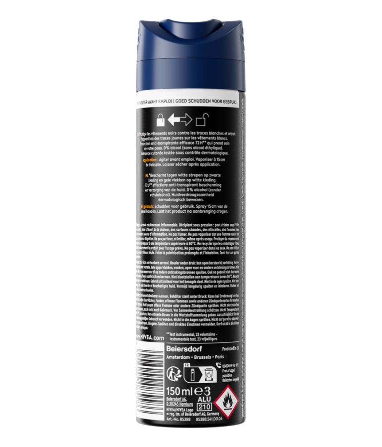 NIVEA MEN Deospray 150 ml – Invisible Black & White Ultimate Impact