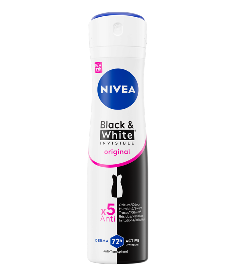Nivea Deospray 150 ml.	Invisible Black&White Original