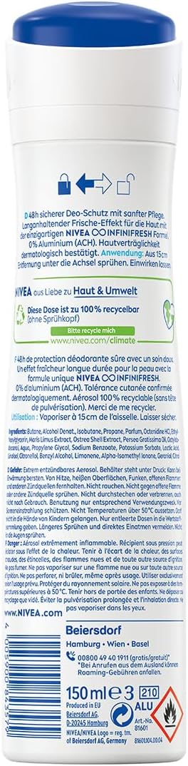 Nivea Deospray 150 ml.	Fresh Natural
