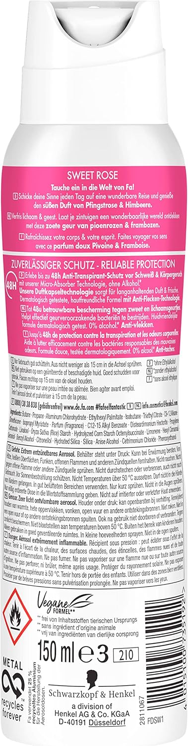 FA Deospray 150 ml.	Sweet Rose