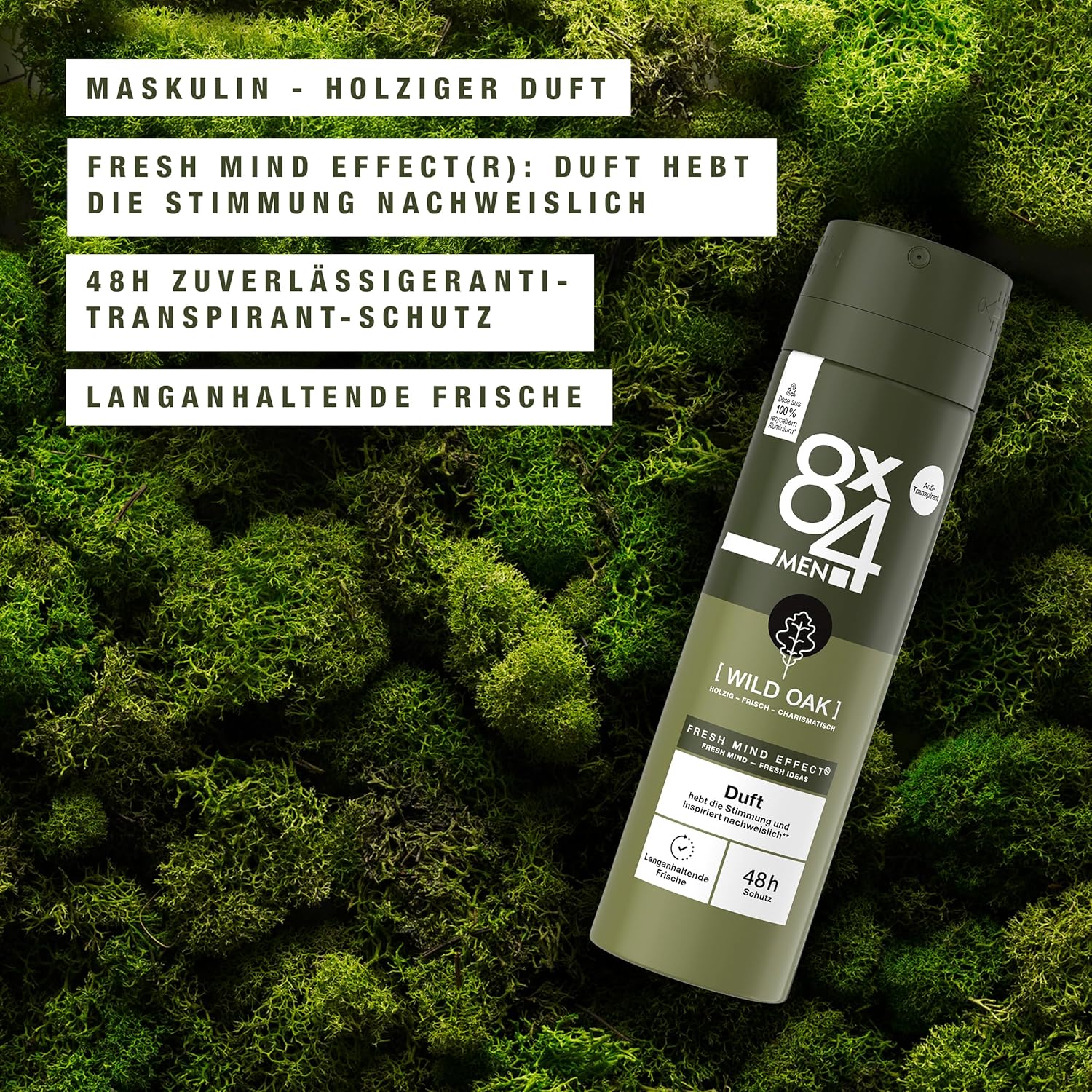 8x4 Deospray 150 ml. MEN	Wild Oak