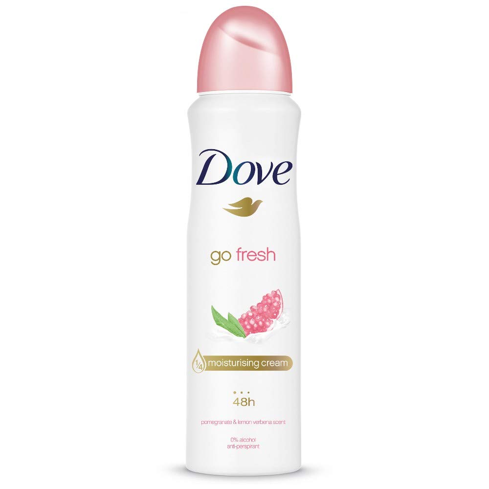 Dove Deospray 150 ml.	Go Fresh Granaatappel